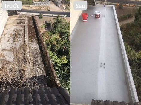 THỰC TẾ THI CÔNG: XỬ LÝ CHỐNG THẤM SÊ-NÔ MÁI LỘ THIÊN CHO NHÀ Ở TẠI XUÂN THỌ, ĐÀ LẠT