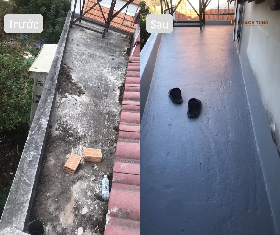 Chống thấm sê nô mái tại đường Hùng Vương, Đà Lạt